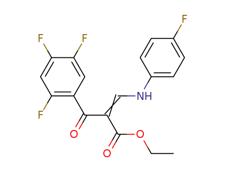 Molecular Structure of 108115-66-8 (ethyl 3-(4-fuoroanilino)-2-(2,4,5-trifuorobenzoyl)acrylate)