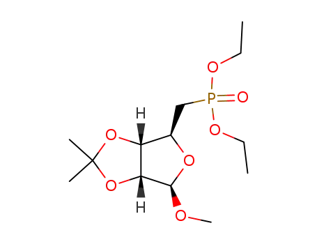 Molecular Structure of 90593-00-3 (methyl 5-deoxy-5-C-(diethoxyphosphinyl)-2,3-O-isopropylidene-β-D-ribofuranoside)