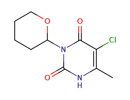Molecular Structure of 35252-87-0 (5-chloro-6-methyl-3-(tetrahydro-2H-pyran-2-yl)uracil)