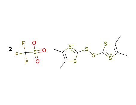 Molecular Structure of 88750-45-2 (2,2'-Dithiobis(4,5-dimethyl-1,3-dithiolium)-bis(trifluormethansulfonat))