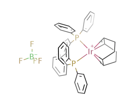 Molecular Structure of 38834-40-1 (bis(triphenylphosphine)(cycloocta-1,5-diene)iridium(I) tetrafluoroborate)
