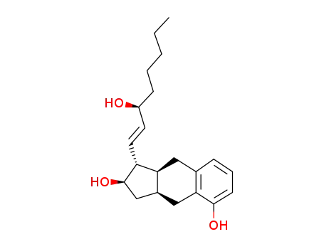 Molecular Structure of 1257983-83-7 ((1R,2R,3aS,9aS)-2,3,3a,4,9,9a-hexahydro-1-((3S,1E)-3-hydroxyoct-1-enyl)-1H-cyclopenta[b]naphthalene-2,5-diol)