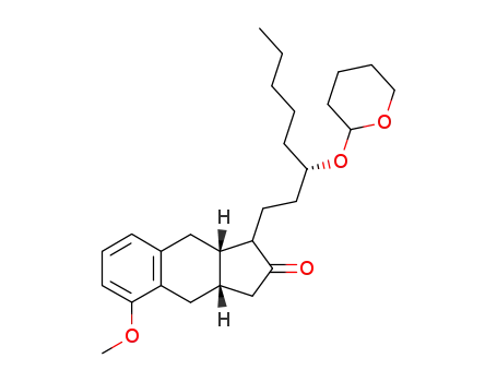 Molecular Structure of 223734-61-0 (1,3,3a,4,9,9a-hexahydro-5-methoxy-1-[(3S)-3-[(tetrahydro-2H-pyran-2-yl)oxy]octyl]-2H-benz[f]inden-2-one)