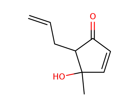 Molecular Structure of 77806-60-1 (4-Hydroxy-4-methyl-5-(2-propenyl)-2-cyclopenten-1-one)