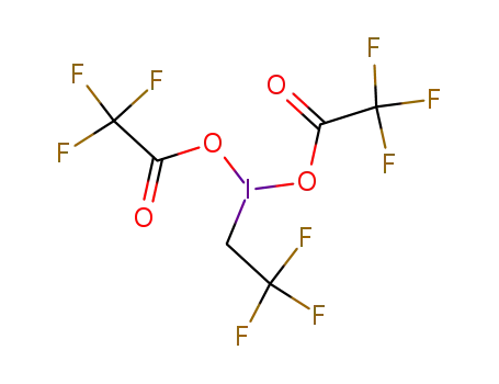 Molecular Structure of 100422-04-6 ((2,2,2-trifluoroethyl)-λ<sup>3</sup>-iodanediyl bis(2,2,2-trifluoroacetate))