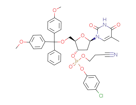 3'-Thymidylic acid, 5'-O-[bis(4-methoxyphenyl)phenylmethyl]-, 4-chlorophenyl 2-cyanoethyl ester