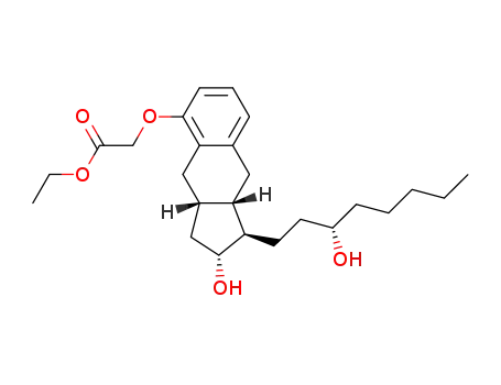 Molecular Structure of 1355990-07-6 (2-((1R,2R,3aS,9aS)-2-hydroxy-1-(S)-3-hydroxyoctyl)-2,3,3a,4,9,9a-hexahydro-1H-cyclopenta[b]naphthalene-5-yloxylacetic acid ethyl ester)