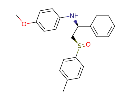 Molecular Structure of 121411-08-3 ((4-Methoxy-phenyl)-[(S)-1-phenyl-2-((R)-toluene-4-sulfinyl)-ethyl]-amine)