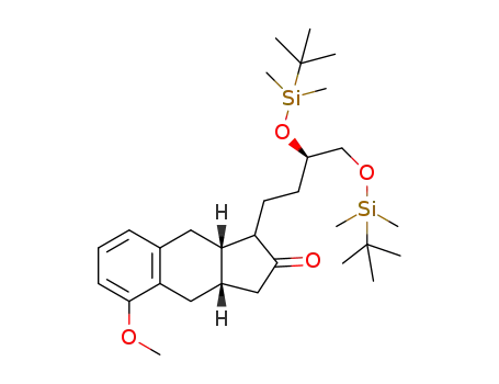 Molecular Structure of 1613271-16-1 ((3aS,9aS)-1-((R)-3,4-bis((tert-butyldimethylsilyl)oxy)butyl)-5-methoxy-3a,4,9,9a-tetrahydro-1H-cyclopenta[b]naphthalen-2(3H)-one)