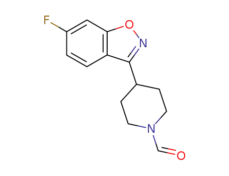 Molecular Structure of 84163-41-7 (6-fluoro-3-(1-formyl-4-piperidinyl)-1,2-benzisoxazole)