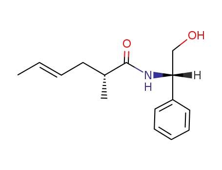 Molecular Structure of 118958-06-8 (N-<(2R,4E)-2-Methyl-4-hexenoyl>-S-phenylglycinol)