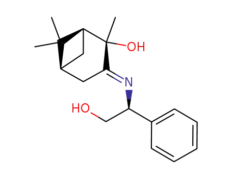 Molecular Structure of 127718-96-1 ((1S,2S,5S)-3-[(E)-(S)-2-Hydroxy-1-phenyl-ethylimino]-2,6,6-trimethyl-bicyclo[3.1.1]heptan-2-ol)