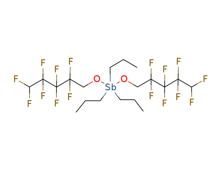 Molecular Structure of 80927-38-4 (bis(octafluoropentyloxy)tripropylantimony)