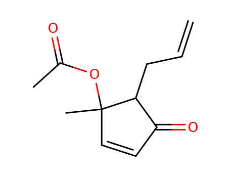 Molecular Structure of 90428-62-9 (2-Cyclopenten-1-one, 4-(acetyloxy)-4-methyl-5-(2-propenyl)-)