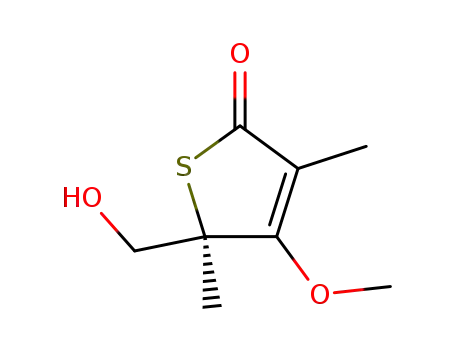 Molecular Structure of 913941-64-7 (5-hydroxymethyl-4-methoxy-3,5-dimethyl-5<i>H</i>-thiophen-2-one)