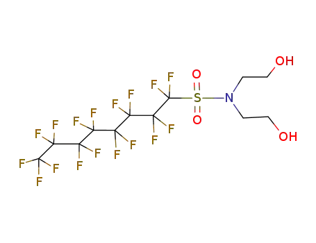 Molecular Structure of 40630-61-3 (heptadecafluoro-N,N-bis(2-hydroxyethyl)octanesulphonamide)