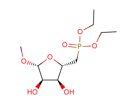 Molecular Structure of 194412-32-3 (methyl 5-deoxy-5-C-diethoxyphosphinyl-β-D-ribofuranoside)