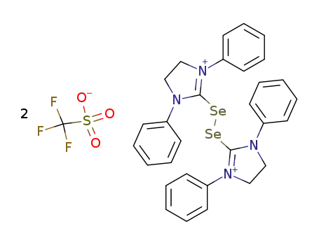 Molecular Structure of 88734-24-1 (2,2'-Diselenobis(1,3-diphenyl-2-imidazolinium)-bis(trifluormethansulfonat))