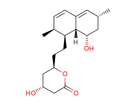 Molecular Structure of 79952-42-4 (6(R)-[2-(8(S)-Hydroxy]-2(S),6(R)-dimethyl-1,2,6,7,8,8a(R)-hexahydro-1(S)-naphthyl]ethyl-4(R)-hydroxy-3,4,5,6-tetrahydro-2H-pyran-2-one)
