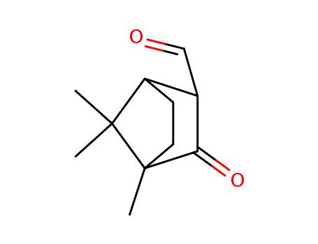 Molecular Structure of 6812-07-3 (Bicyclo[2.2.1]heptane-2-carboxaldehyde, 4,7,7-trimethyl-3-oxo-)