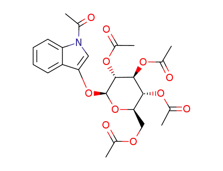 Molecular Structure of 7497-97-4 (1-acetyl-3-[(2,3,4,6-tetra-O-acetyl-beta-D-glucopyranosyl)oxy]-1H-indole)