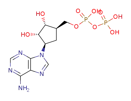 Molecular Structure of 42578-93-8 ([(1R,2R,3S,4R)-4-(6-amino-9H-purin-9-yl)-2,3-dihydroxycyclopentyl]methyl trihydrogen diphosphate)
