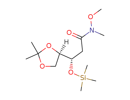 Molecular Structure of 135388-61-3 ((S)-3-((R)-2,2-Dimethyl-[1,3]dioxolan-4-yl)-N-methoxy-N-methyl-3-trimethylsilanyloxy-propionamide)