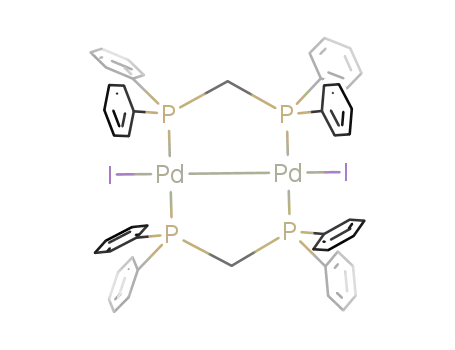 Molecular Structure of 67477-87-6 (Pd2I2(μ-bis(diphenylphosphino)methane)2)
