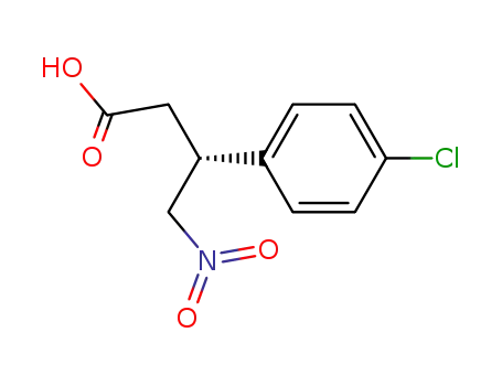 Molecular Structure of 290366-79-9 ((R)-(-)-3-(4-chloro-phenyl)-4-nitro-butyric acid)