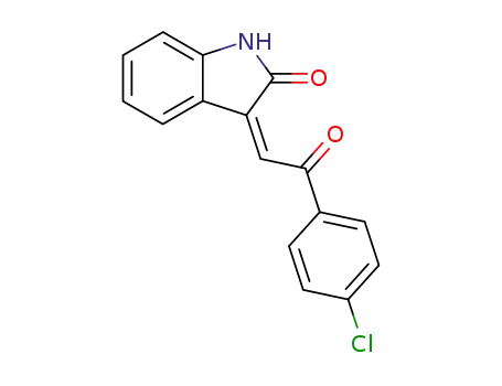 Molecular Structure of 23336-93-8 ((3Z)-3-[2-(4-chlorophenyl)-2-oxoethylidene]-1,3-dihydro-2H-indol-2-one)