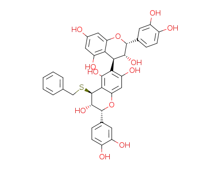 Molecular Structure of 82863-23-8 (epicatechin-(4β<*>6)-epicatechin-(4β<*>S)-benzylthioether)