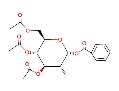 Molecular Structure of 22860-13-5 (<i>O</i><sup>3</sup>,<i>O</i><sup>4</sup>,<i>O</i><sup>6</sup>-triacetyl-<i>O</i><sup>1</sup>-benzoyl-2-iodo-2-deoxy-α-D-glucopyranose)