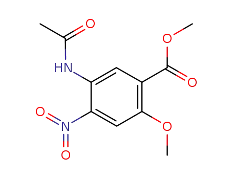 Molecular Structure of 79893-20-2 (methyl 5-(acetylamino)-2-methoxy-4-nitrobenzoate)