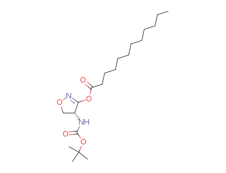 Molecular Structure of 500220-20-2 (Dodecanoic acid,
(4R)-4-[[(1,1-dimethylethoxy)carbonyl]amino]-4,5-dihydro-3-isoxazolyl
ester)