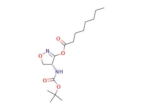 Molecular Structure of 500220-19-9 (Octanoic acid,
(4R)-4-[[(1,1-dimethylethoxy)carbonyl]amino]-4,5-dihydro-3-isoxazolyl
ester)