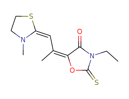3-ETHYL-5-[1-METHYL-2-(3-METHYL-2-THIAZOLIDIN-2-YLIDENE)ETHYLIDENE]-2-THIOXOOXAZOLIDIN-4-ONE