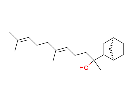 Molecular Structure of 86361-09-3 ((bicyclo<2.2.1>heptene-5 yle-2)-1 trimethyl-1,5,9 decatriene-4,8 ol-1)