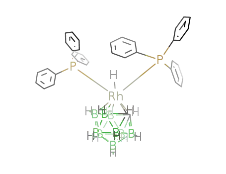 Molecular Structure of 53687-46-0 (closo-3,3-(PPh<sub>3</sub>)2-3-H-3,1,2-RhC<sub>2</sub>B<sub>9</sub>H<sub>11</sub>)