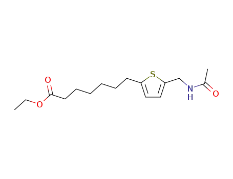 Molecular Structure of 738-84-1 (7-[5-(acetylamino-methyl)-thiophen-2-yl]-heptanoic acid ethyl ester)