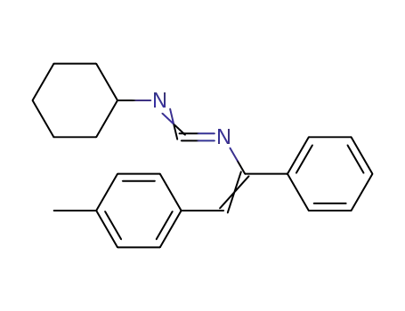 Molecular Structure of 105516-58-3 (Cyclohexyl-((E)-1-phenyl-2-p-tolyl-vinyl)-carbodiimide)