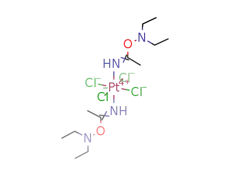 Molecular Structure of 245414-26-0 ((PtCl<sub>4</sub>(NHC(CH<sub>3</sub>)ON(C<sub>2</sub>H<sub>5</sub>)2)2))