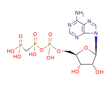 Molecular Structure of 3469-78-1 (Adenosine 5-monophosphate, monoanhydride with (phosphonomethyl)phosphonic acid)