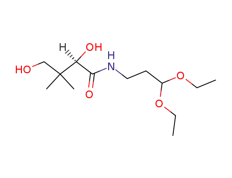 Molecular Structure of 851986-98-6 ((R)-N-(3,3-diethoxypropyl)-2,4-dihydroxy-3,3-dimethylbutanamide)