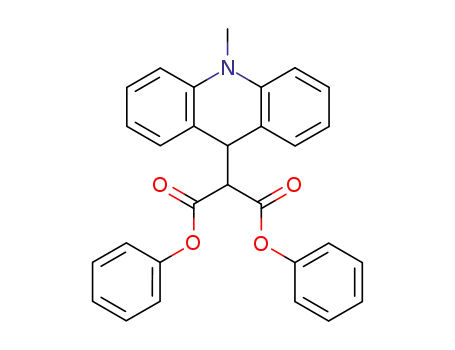 Molecular Structure of 87442-45-3 (2-(10-Methyl-9,10-dihydro-acridin-9-yl)-malonic acid diphenyl ester)