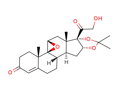 Molecular Structure of 160512-81-2 (9β,11β-epoxy-21-hydroxy-16α,17-(isopropylidenedioxy)pregn-4-ene-3,30-dione)