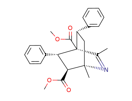 Molecular Structure of 105335-62-4 (dimethyl 1α,3-dimethyl-5β,8-diphenyl-2-azabicyclo<2.2.2>oct-2-ene-4,6α-dicarboxylate)