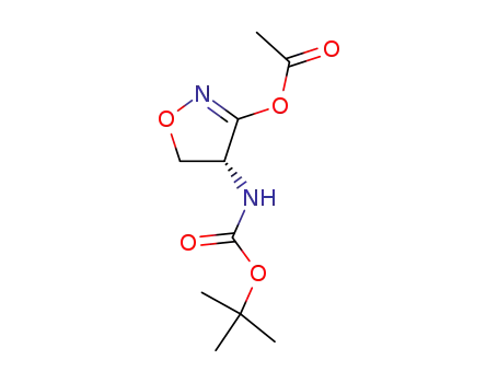 Molecular Structure of 500220-18-8 (Carbamic acid, [(4R)-3-(acetyloxy)-4,5-dihydro-4-isoxazolyl]-,
1,1-dimethylethyl ester)