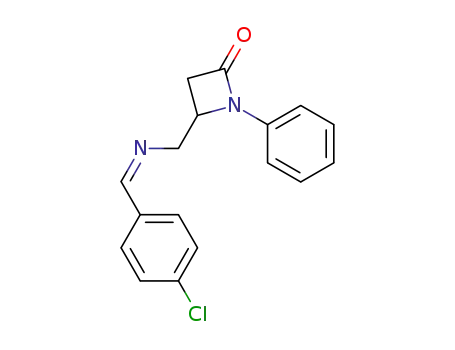 Molecular Structure of 103841-45-8 (4-({[1-(4-Chloro-phenyl)-meth-(Z)-ylidene]-amino}-methyl)-1-phenyl-azetidin-2-one)