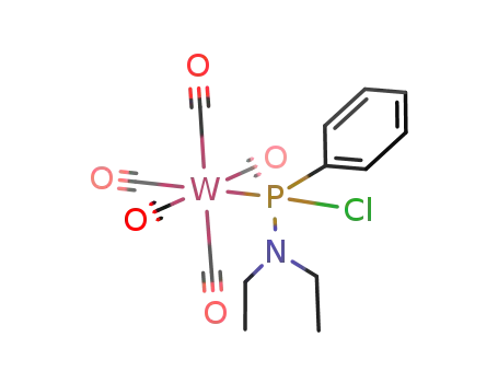 Molecular Structure of 126289-63-2 (chlorodiethylaminophenylphosphine(pentacarbonyl)tungsten<sup>(0)</sup>)