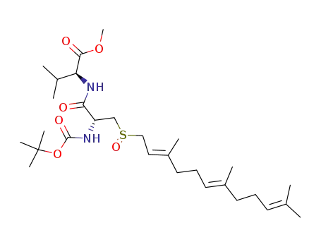 (S)-2-[(R)-2-tert-Butoxycarbonylamino-3-((2E,6E)-3,7,11-trimethyl-dodeca-2,6,10-triene-1-sulfinyl)-propionylamino]-3-methyl-butyric acid methyl ester